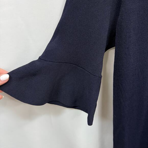 COS Navy Blue Half Flutter Sleeve Knee Length Sheath Dress Medium - Picture 3 of 7